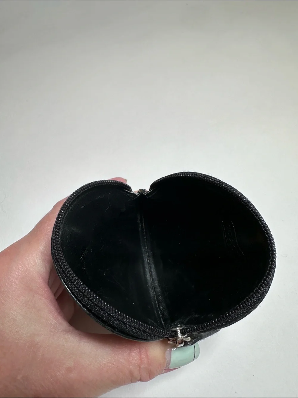 Coach Y2K Black Round Leather Coin Case
